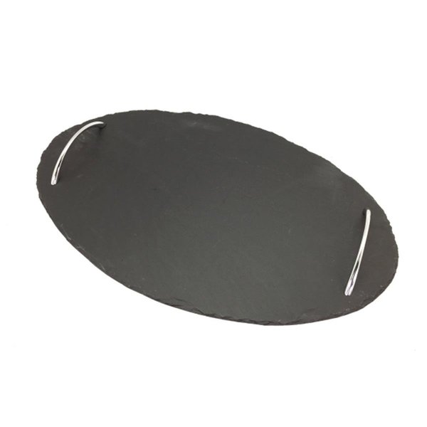 Topchef EVCO Slate Tray 15.75 x 10 in. Oval With Handles TO22540